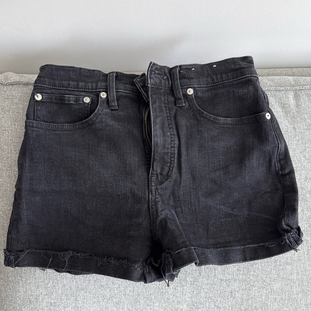 Madewell Black High Rise Denim Shorts 26